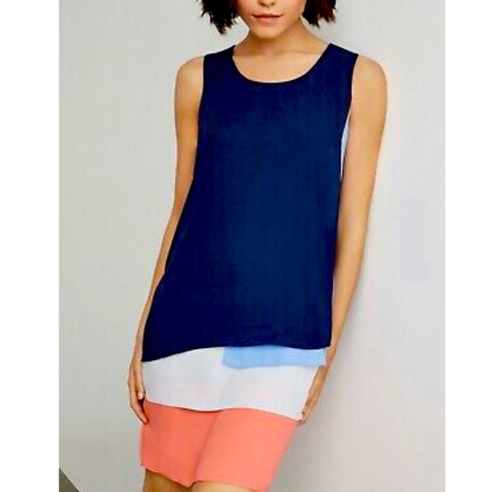 BCBGMAXAZRIA Women's Haley Color-Block Tank Dress⭐️⭐️⭐️⭐️
